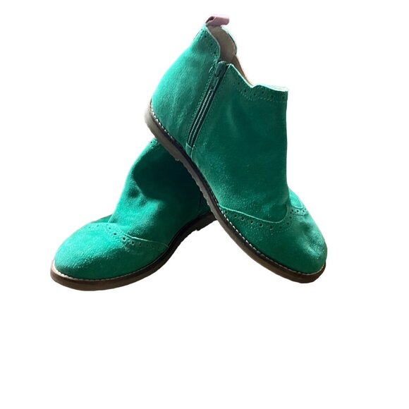 Boden Shoes - Boden Size 37 US 6 Emerald Green Suede Leather Side Zipper Chelsea Ankle Boots